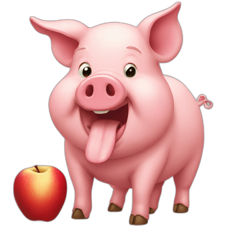 pig eat apple emoji