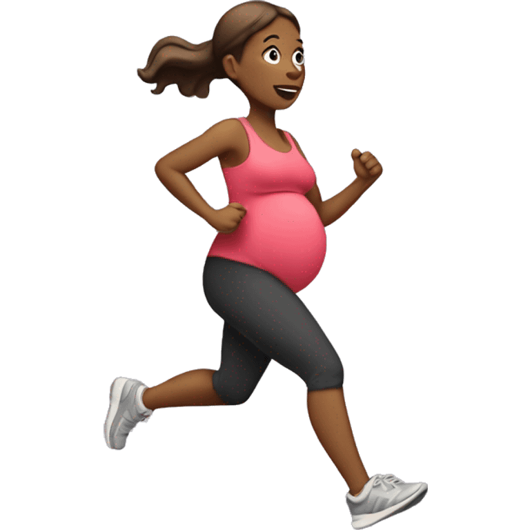 running pregnant lady emoji