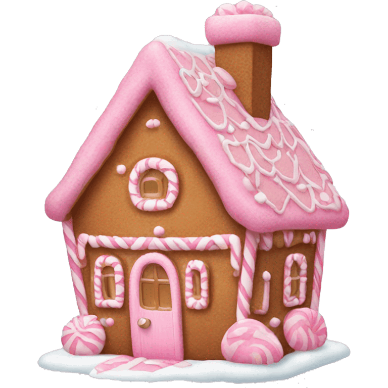 Cute pink gingerbread house  emoji