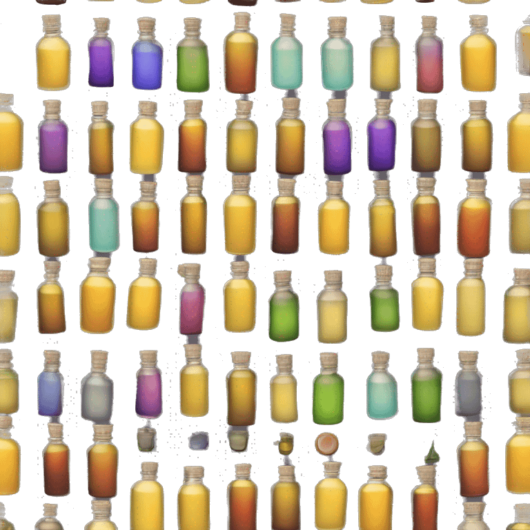 Realistic essential oils diffuser bottles isolated.  emoji