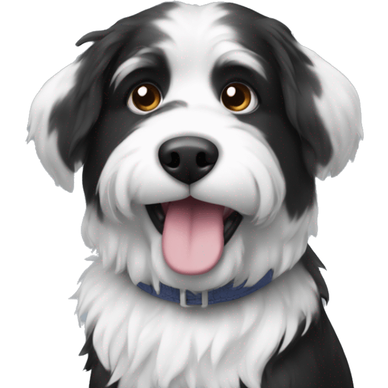 furr bobtail dog black and white  emoji