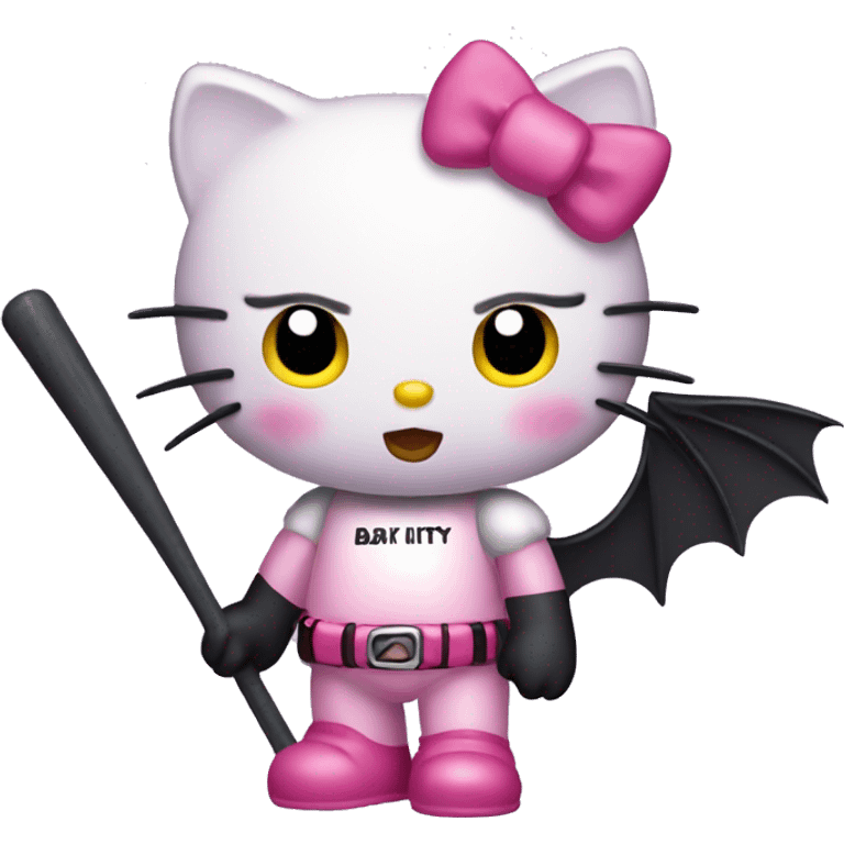 hello kitty with a bat emoji