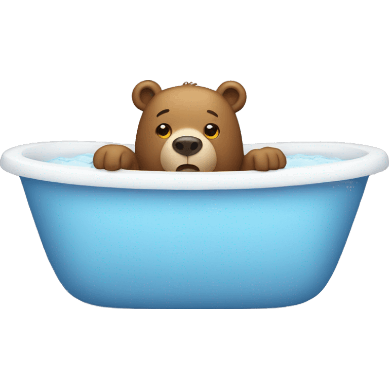 A bear sitting in a bath tub emoji