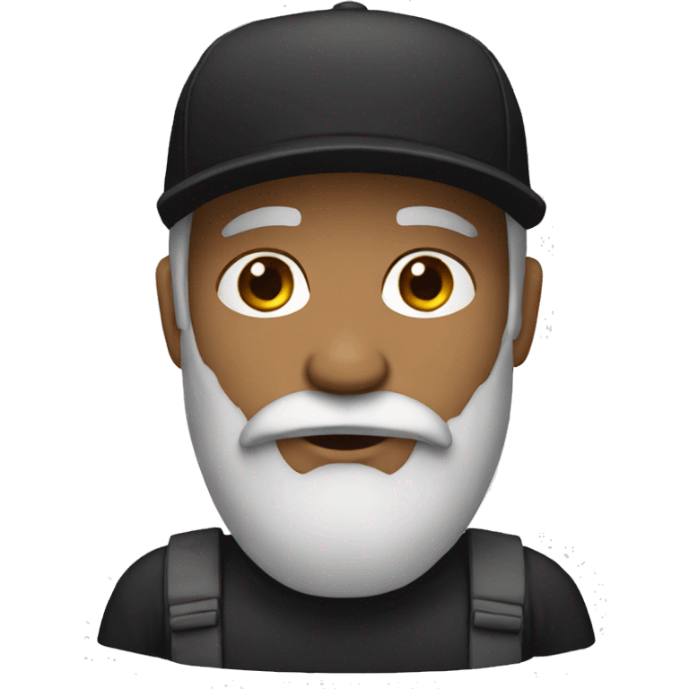 man with long beard wearing black cap emoji