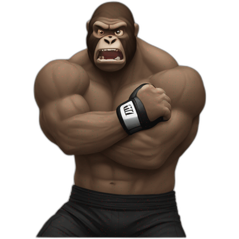 MMA fight against gorilla emoji