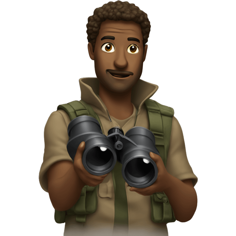 a bunch of shit holding binoculars emoji