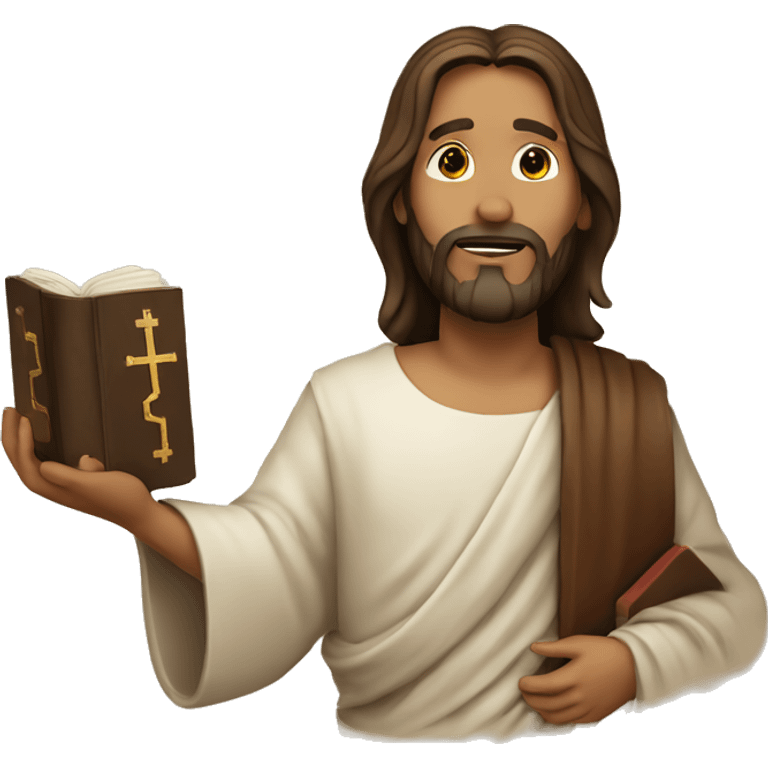 Jesus with a bible emoji