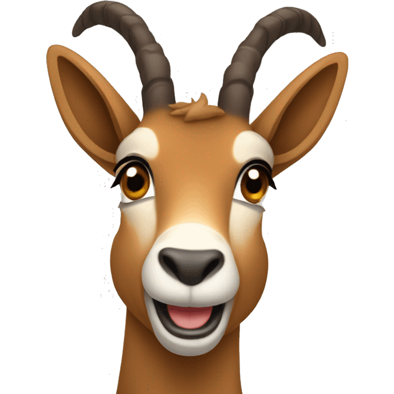 happy smiling brown chamois left hoof pointing up emoji