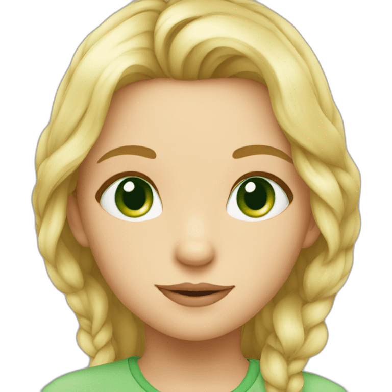 A child blonde harre green eyes emoji