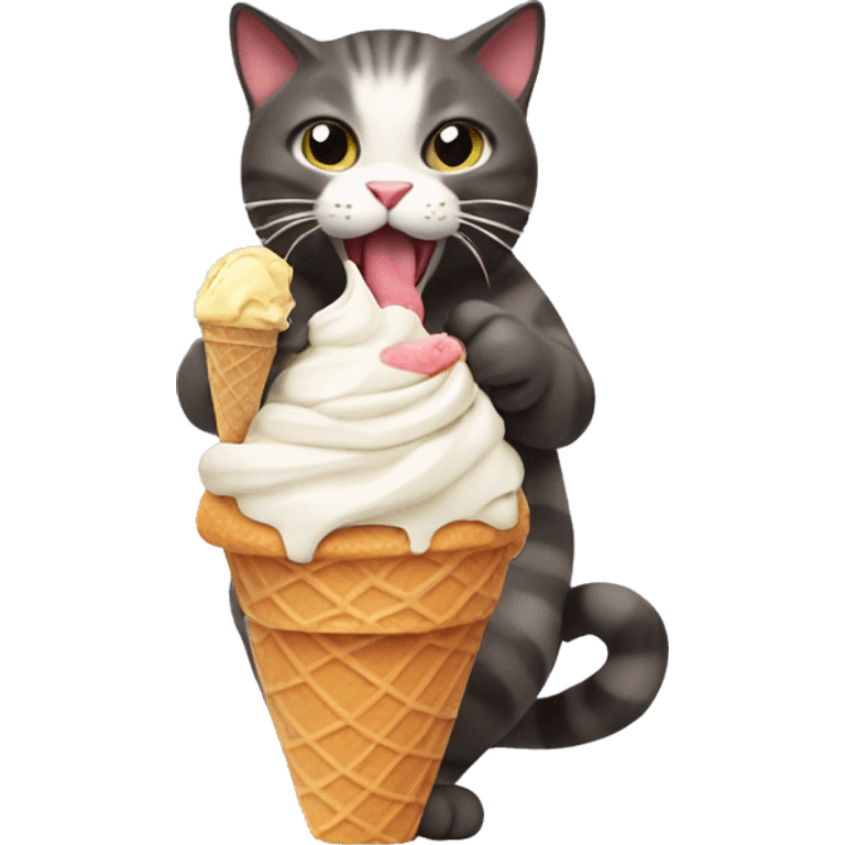 cat eating ice cream emoji