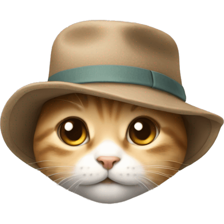 A cute kitten with a hat emoji