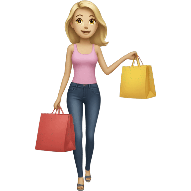 white woman buying shopping emoji