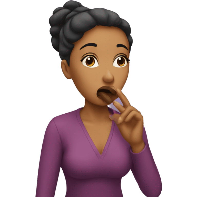 Women blowing a kiss emoji