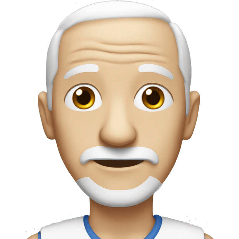 mostly bald old man with white hair and blue eyes emoji