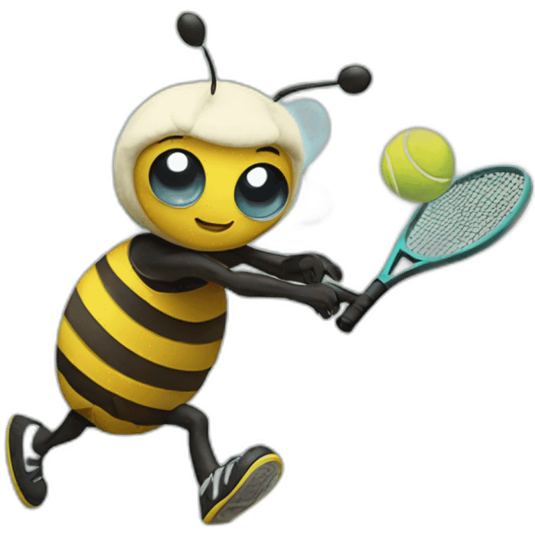 Bee playing tennis emoji