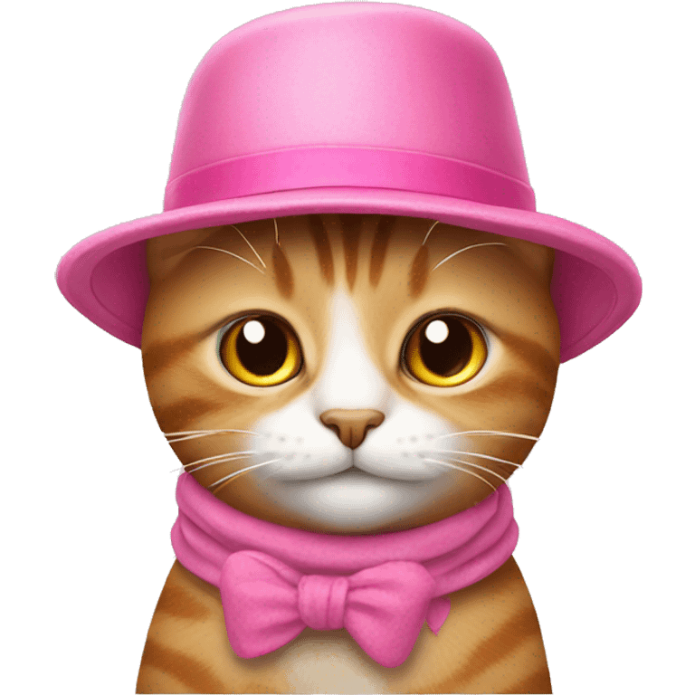 Cat wearing pink hat emoji