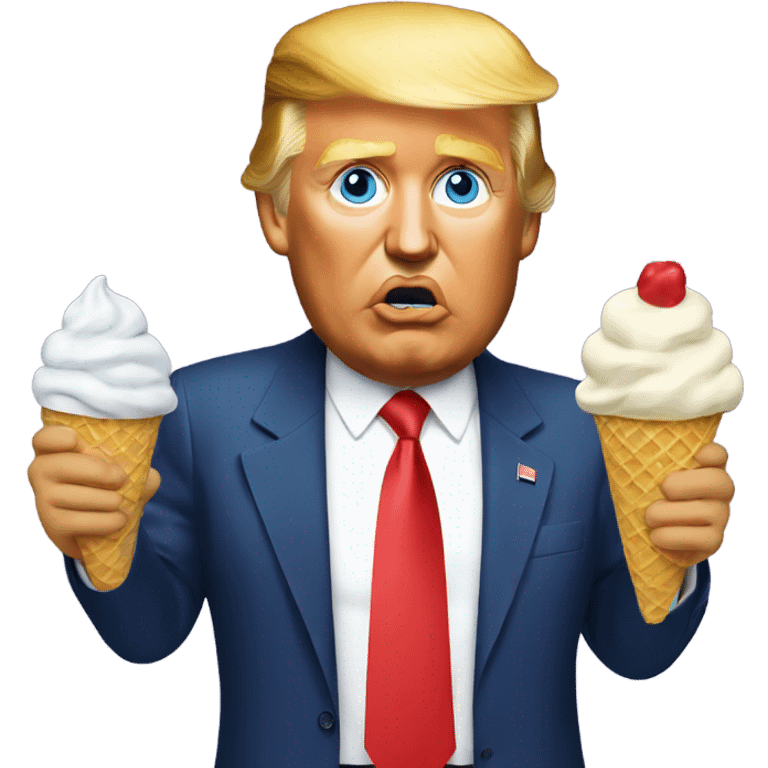 Trump eating ice cream emoji