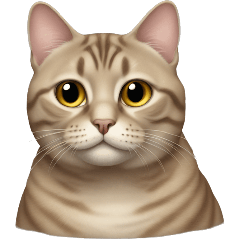 very fat taupe tabby cat emoji