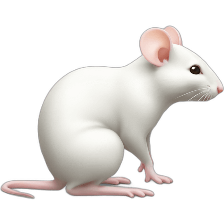 white mouse，full body，side view emoji