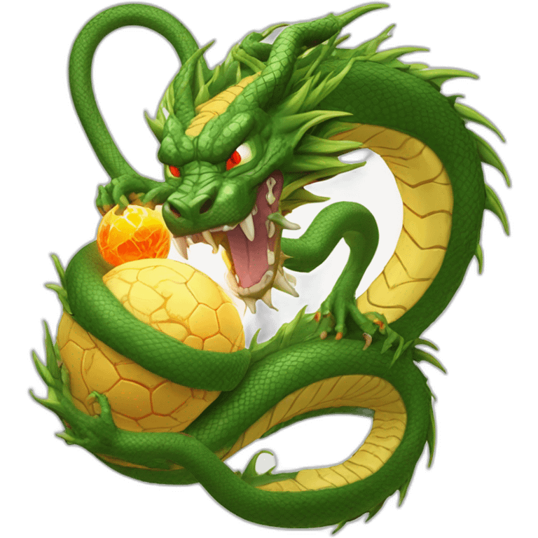 shenron from dragon ball z with 7 dragon balls emoji