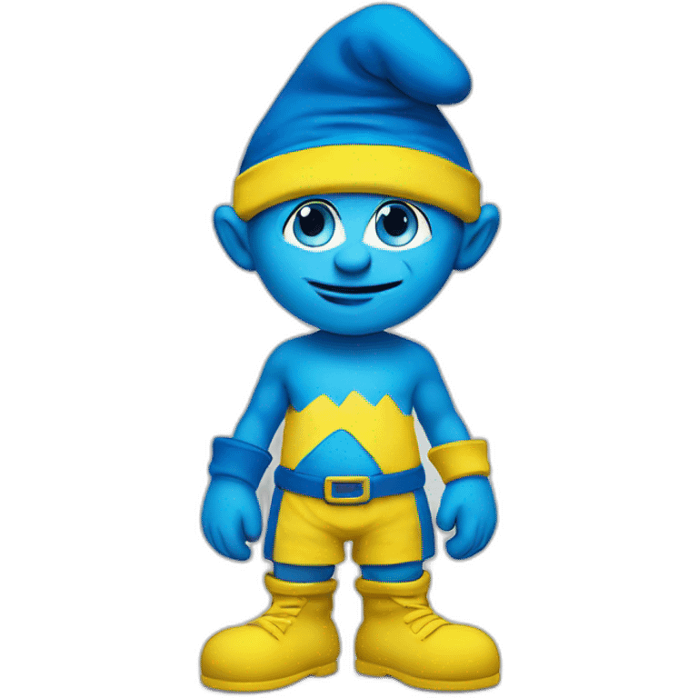 smurf in ukrainian colors emoji