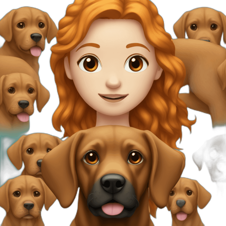 ginger-girl-with-brown-eyes-wearing-teal-and-her-black-labrador emoji