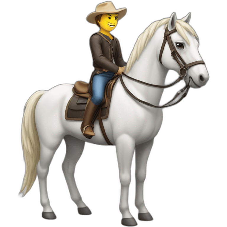 Chat sur un cheval emoji