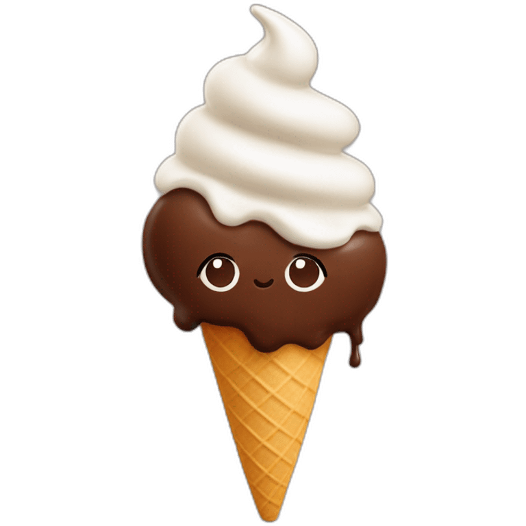 Chocolate soft-serve ice cream emoji