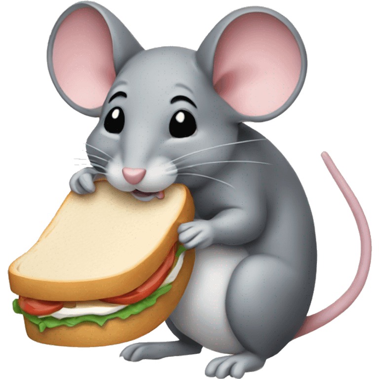 Mouse eating sandwhich emoji