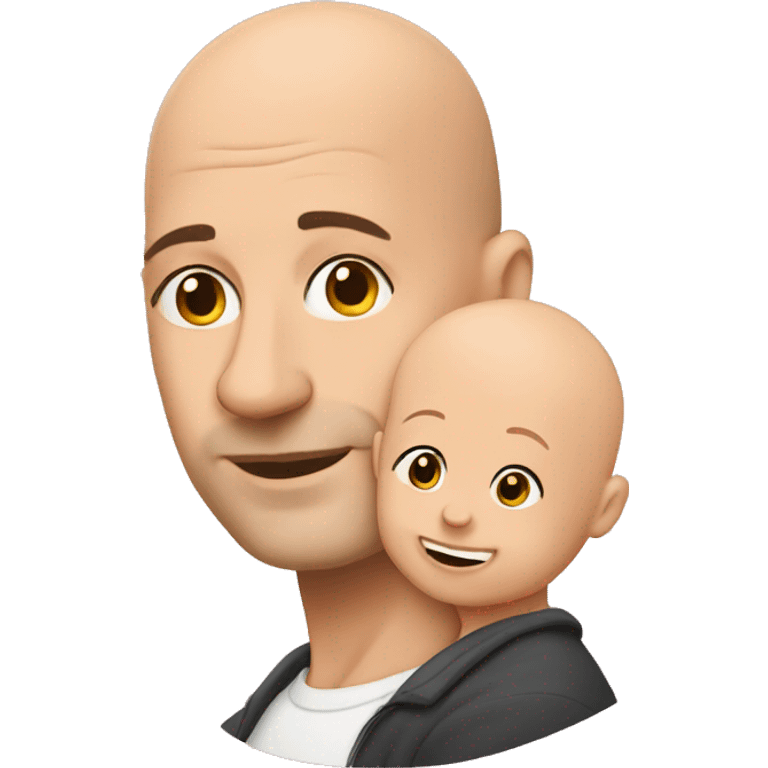 bald man with baby emoji