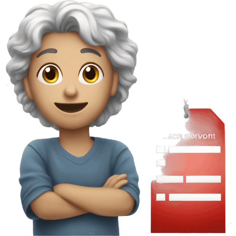 Realistic red label banner emoji