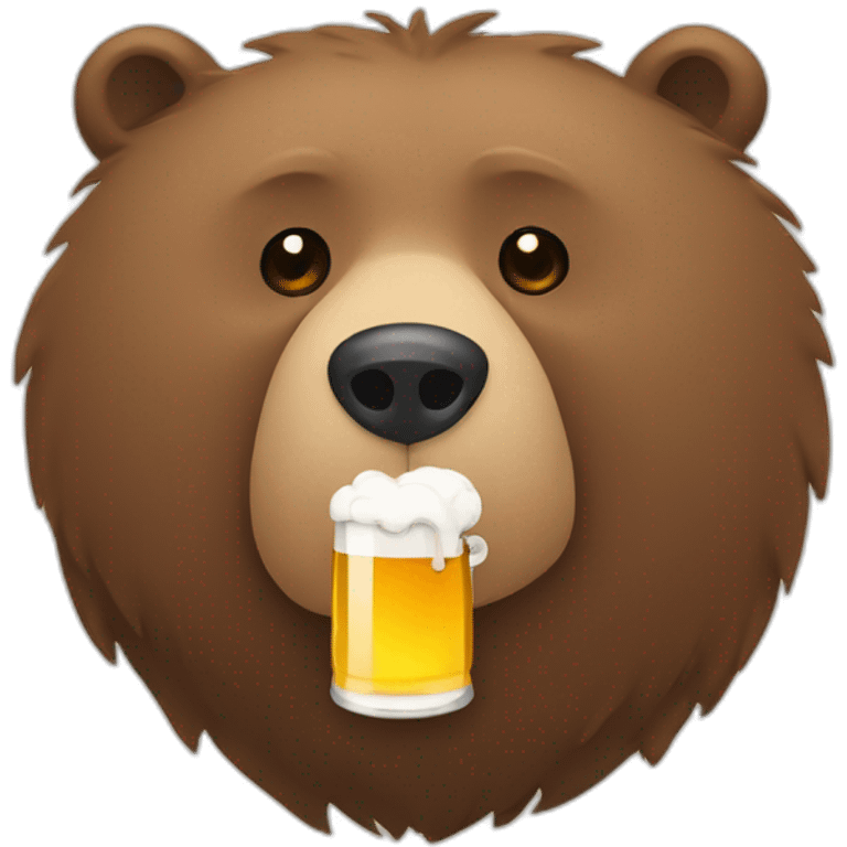 bear drinking a beer emoji