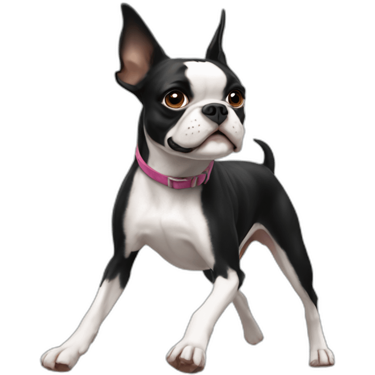 Boston terrier with zoomies emoji