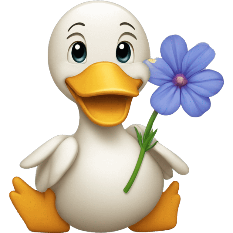 Ente mit Blume  emoji