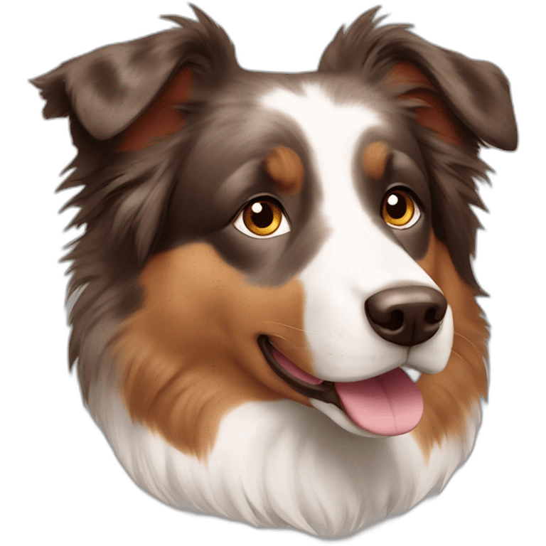 Australian shepherd dog with brown and white fur emoji