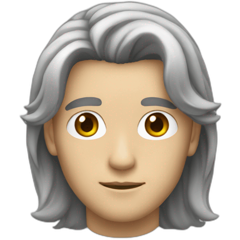 white male, 25 years old, with a long hairstyle and dark hair emoji