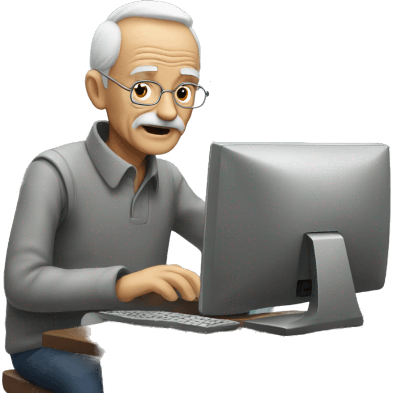 Old man at a computer  emoji