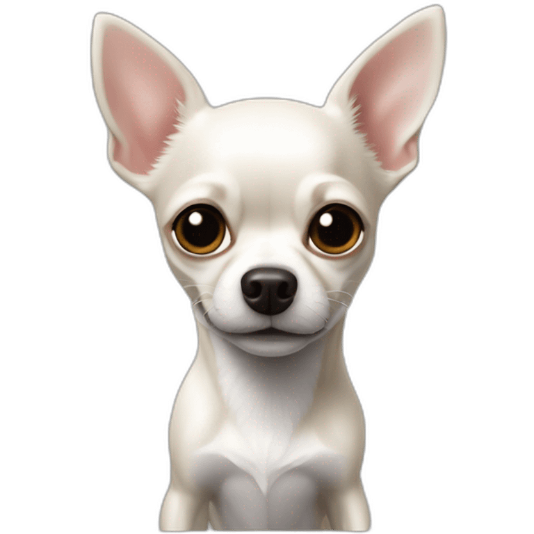 Chihuahua blanc et noir poilu  emoji