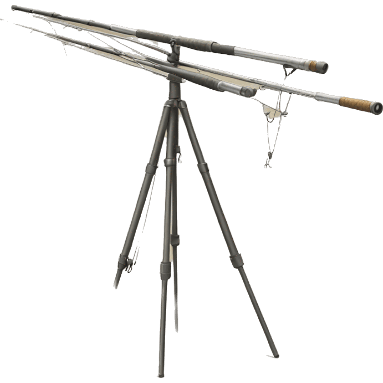 tripod with fishing rods emoji