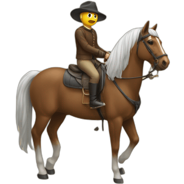 Chat sur un cheval emoji