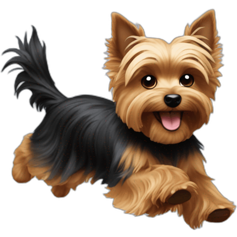 running so fast Yorkshire Terrier emoji