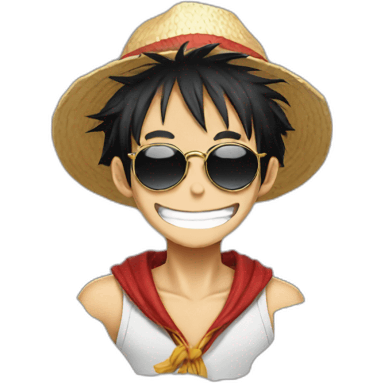 Monkey.d.luffy with sunglasses emoji