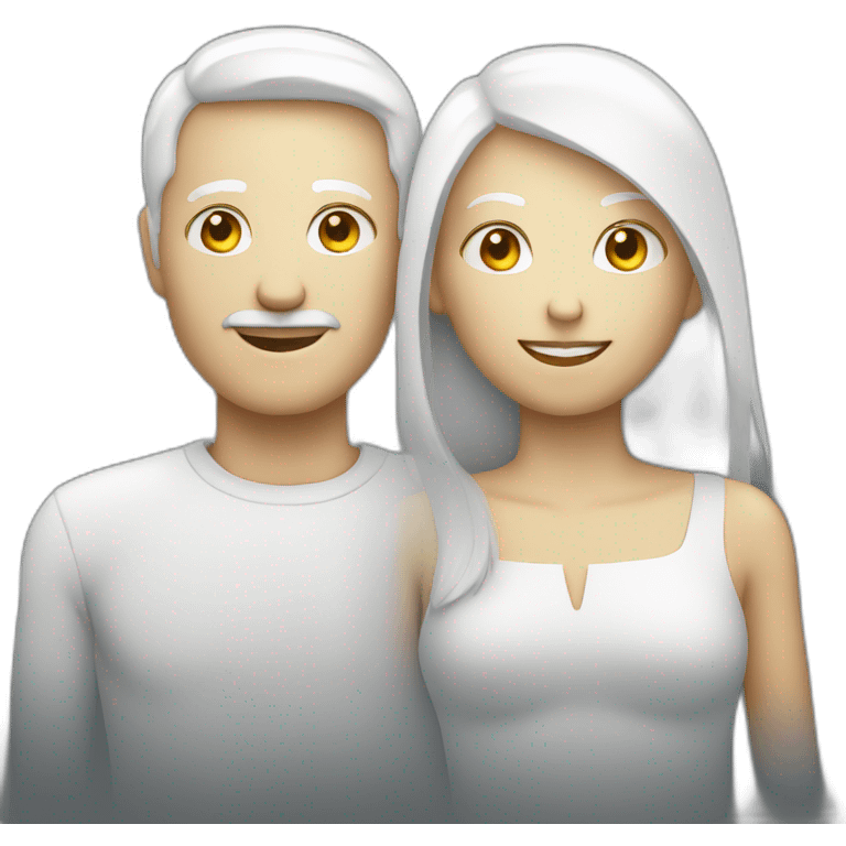 Fluorescent white couple man and woman emoji