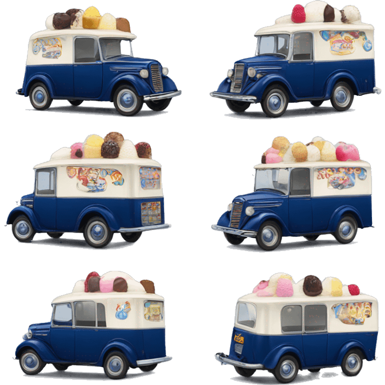 ice cream van ,1935 fiat ,pearl dark blue  emoji