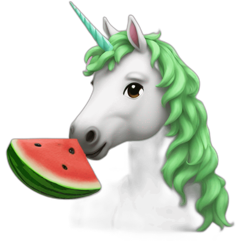 unicorn eating watermelon emoji