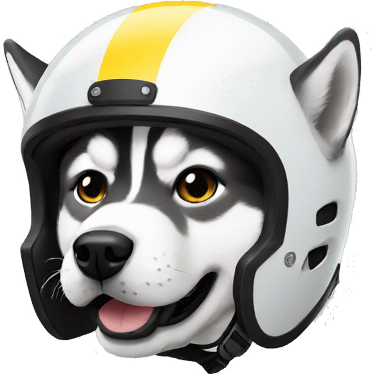 Husky wearing helmet  emoji