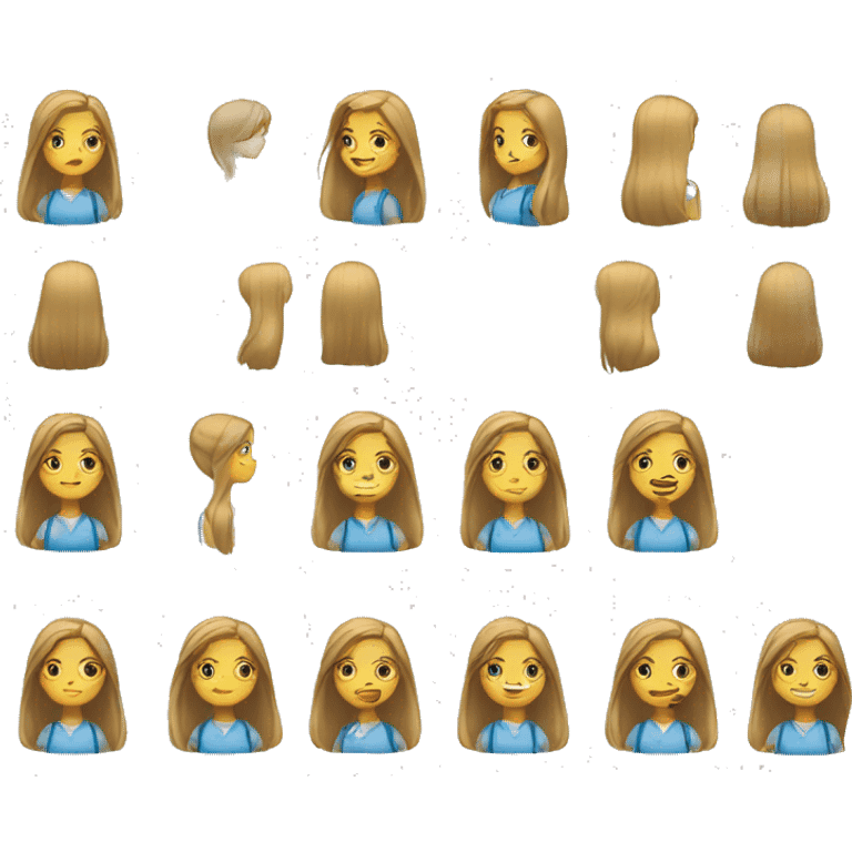 girl with lond straight hair and school bag emoji