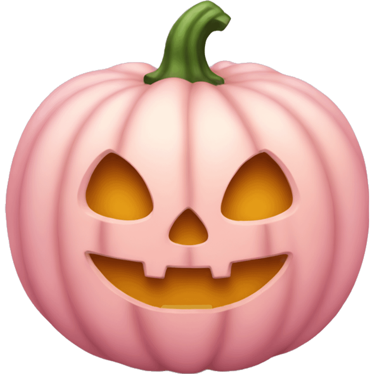 Light pink Pumpkin with a pink bow emoji