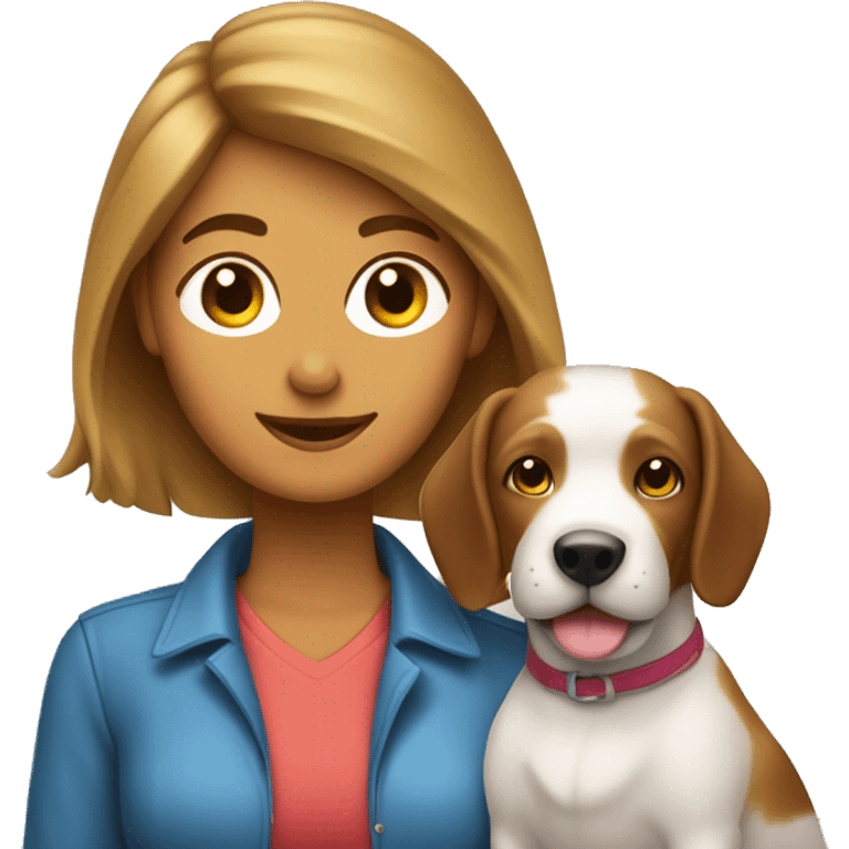 mulher branca de cabelos castanhos como pet sitter emoji