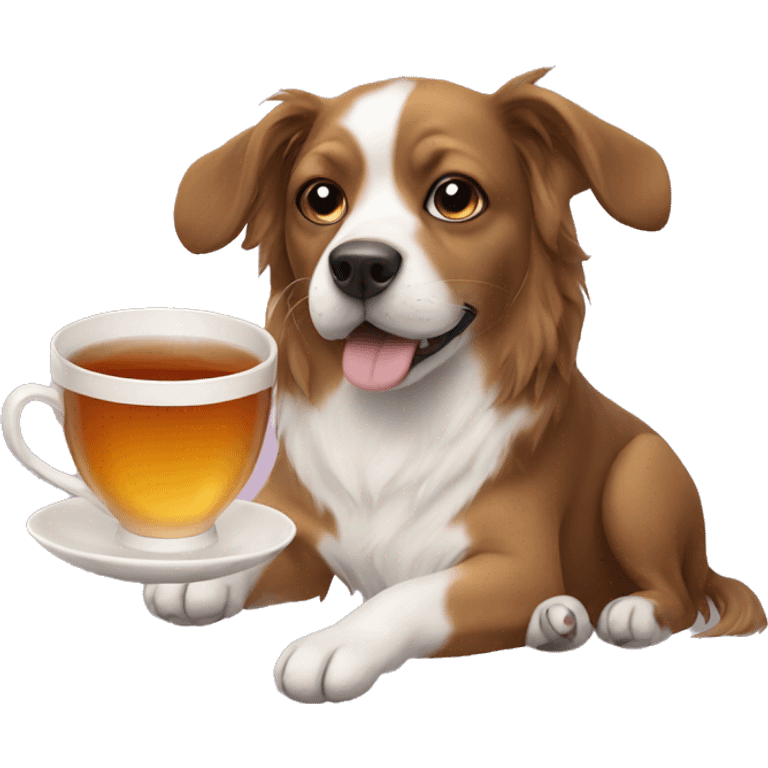 dog and tea emoji